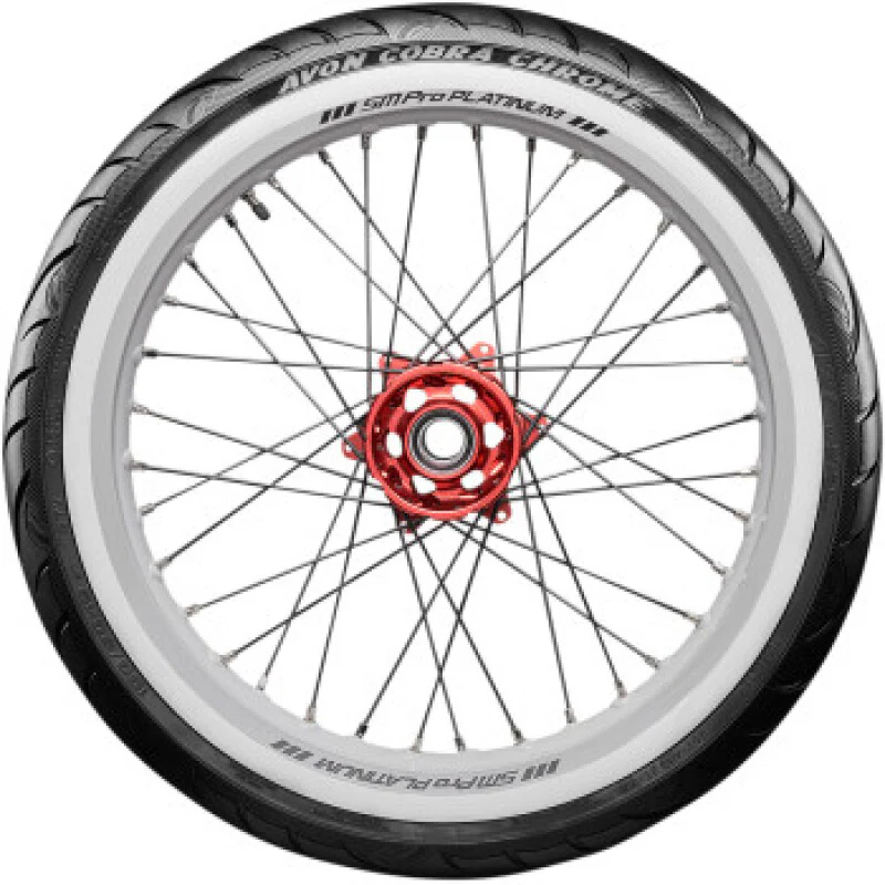 Avon Cobra Chrome AV91 White Sidewall Front Tire - 100/90-19 57V 1DK - Image 2