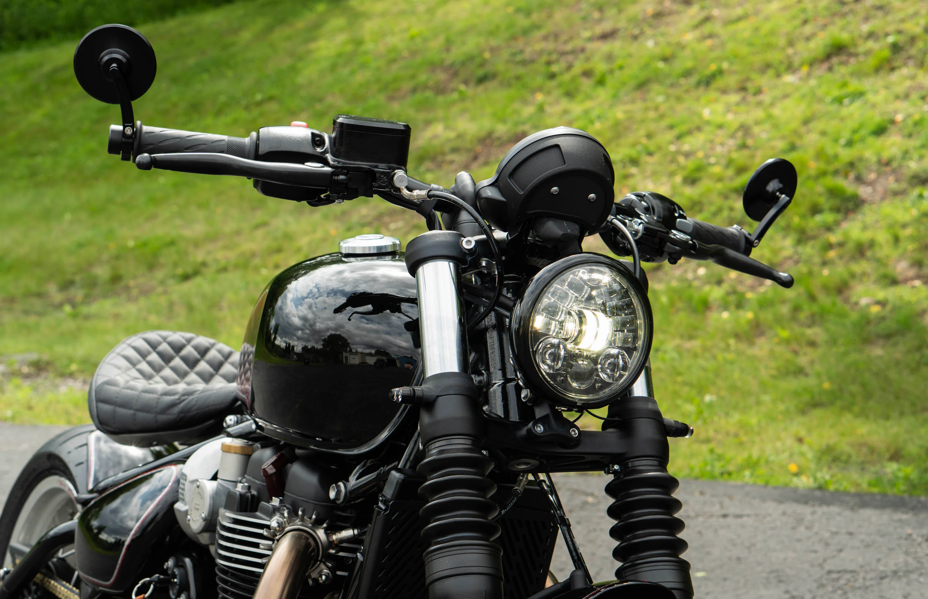 Triumph Bar End Finishers & Mirror Kits - Slim-Line - 1” Handlebar Triumph Models – Bobber, Speedmaster, T100 & T120 - Image 10