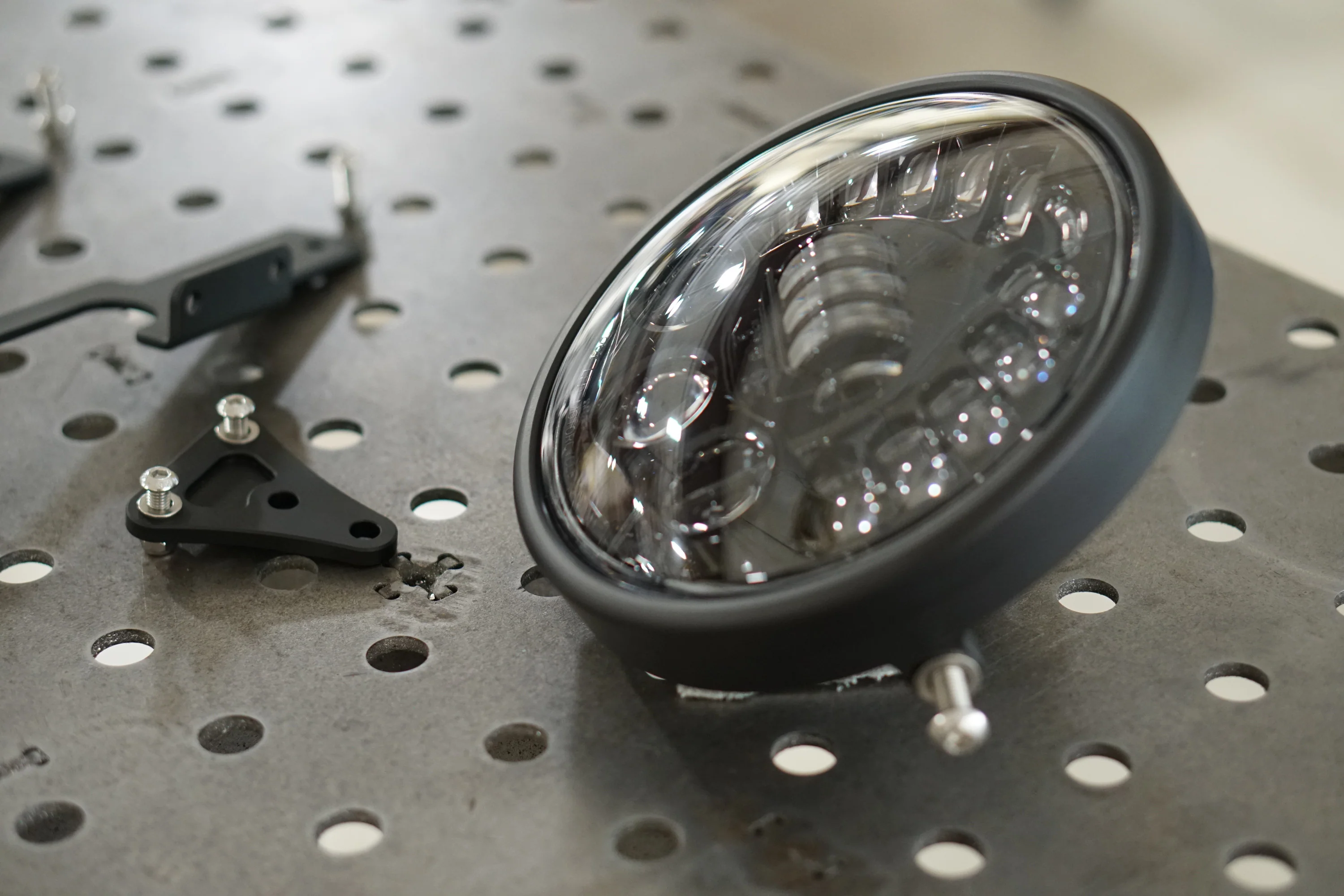Ducati Scrambler Gauge Relocation + Handlebar kit + Ignition Relocation Kit + 7" Led Headlight Conversion 2016-2022 - Image 17