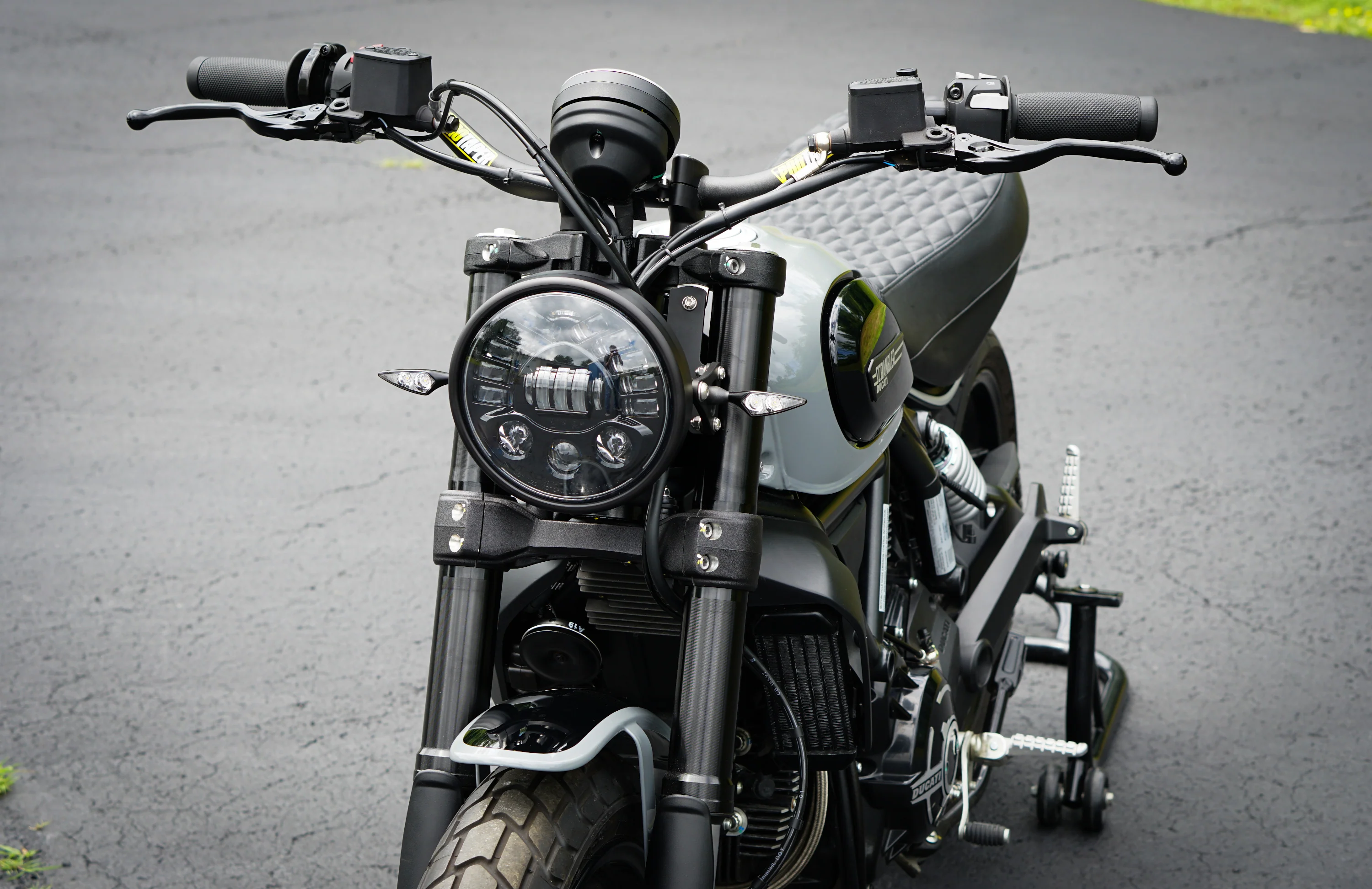 Ducati Scrambler Gauge Relocation + Handlebar kit + Ignition Relocation Kit + 7" Led Headlight Conversion 2016-2022 - Image 7