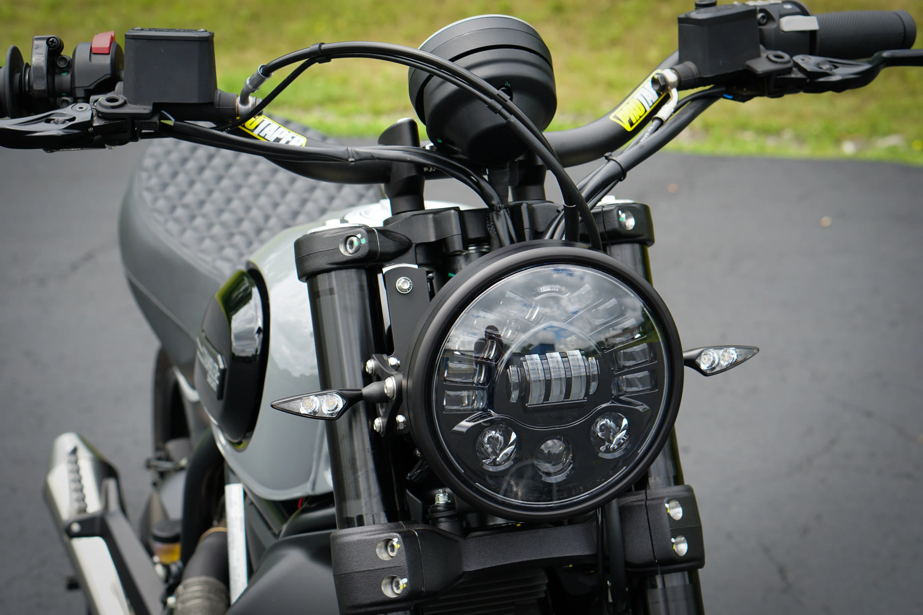 Ducati Scrambler Gauge Relocation + Handlebar kit + Ignition Relocation Kit + 7" Led Headlight Conversion 2016-2022 - Image 8