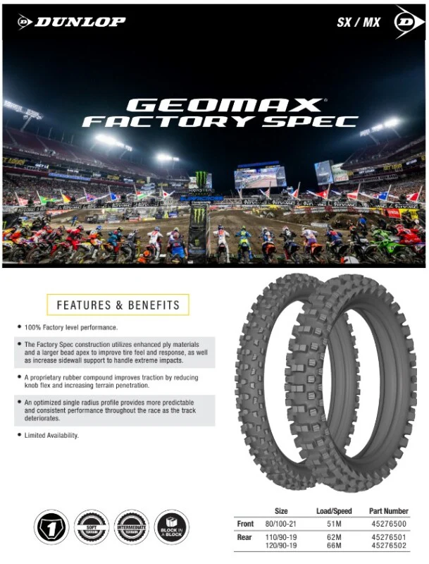 Dunlop Geomax Factory Spec Front Tire - 80/100-21 M/C 51M TT - Image 2
