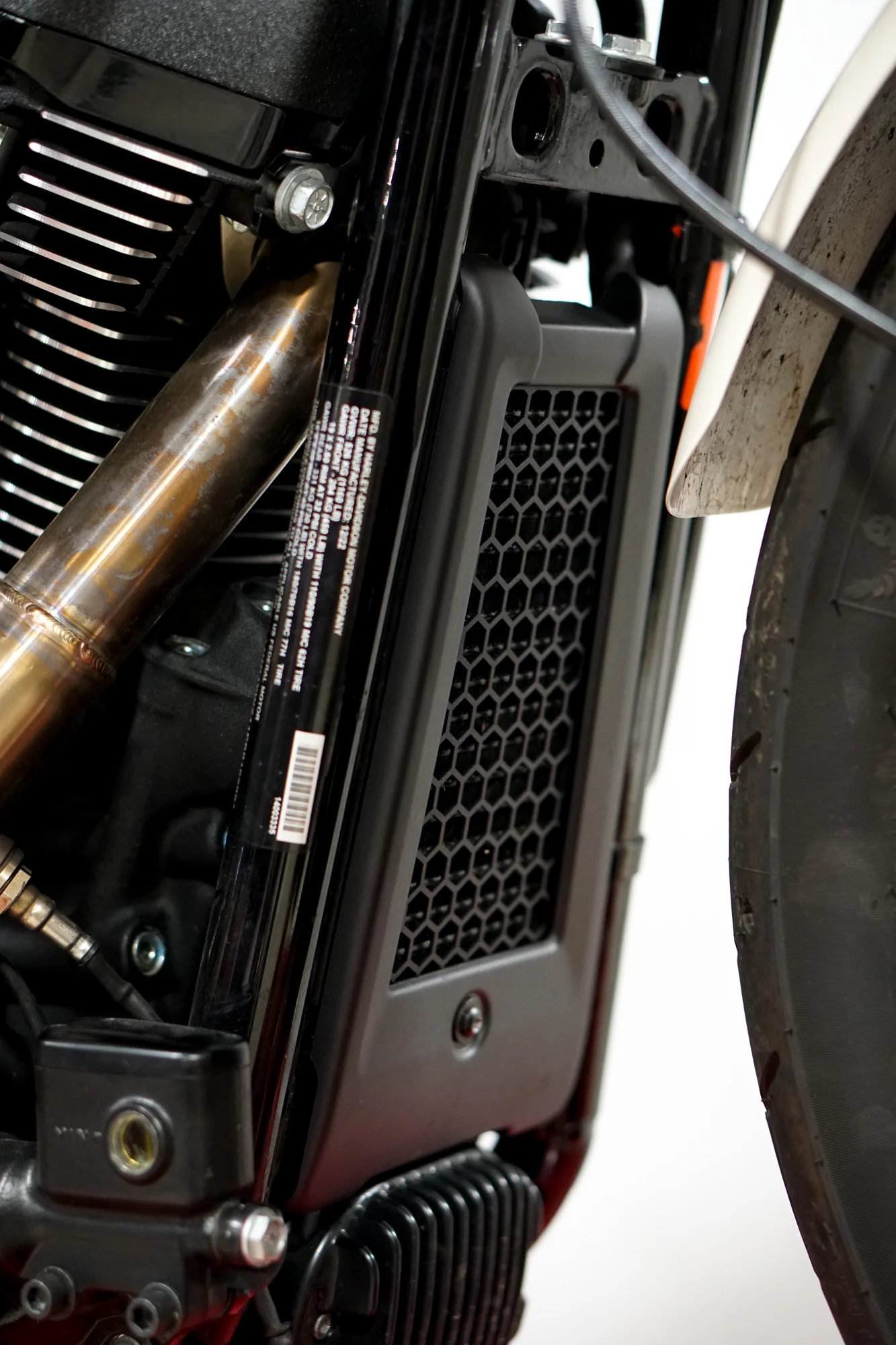 Harley M8 2020+ Softail Oil Cooler Guard (Black Powder Coat) - Image 3
