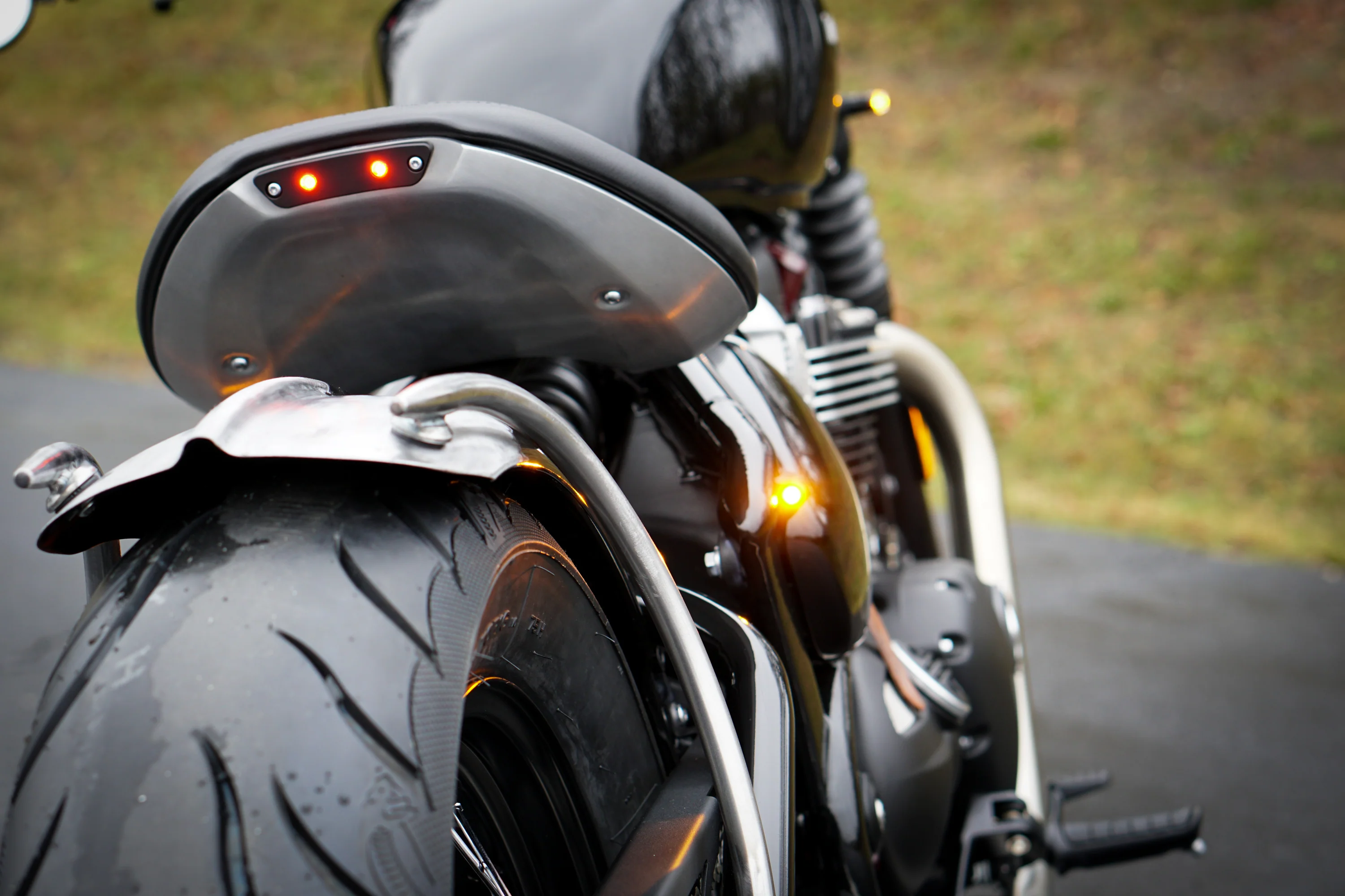 Triumph Bobber Machined Rear Seat Brake Kit - Kellermann Atto Integral LED's - Image 12
