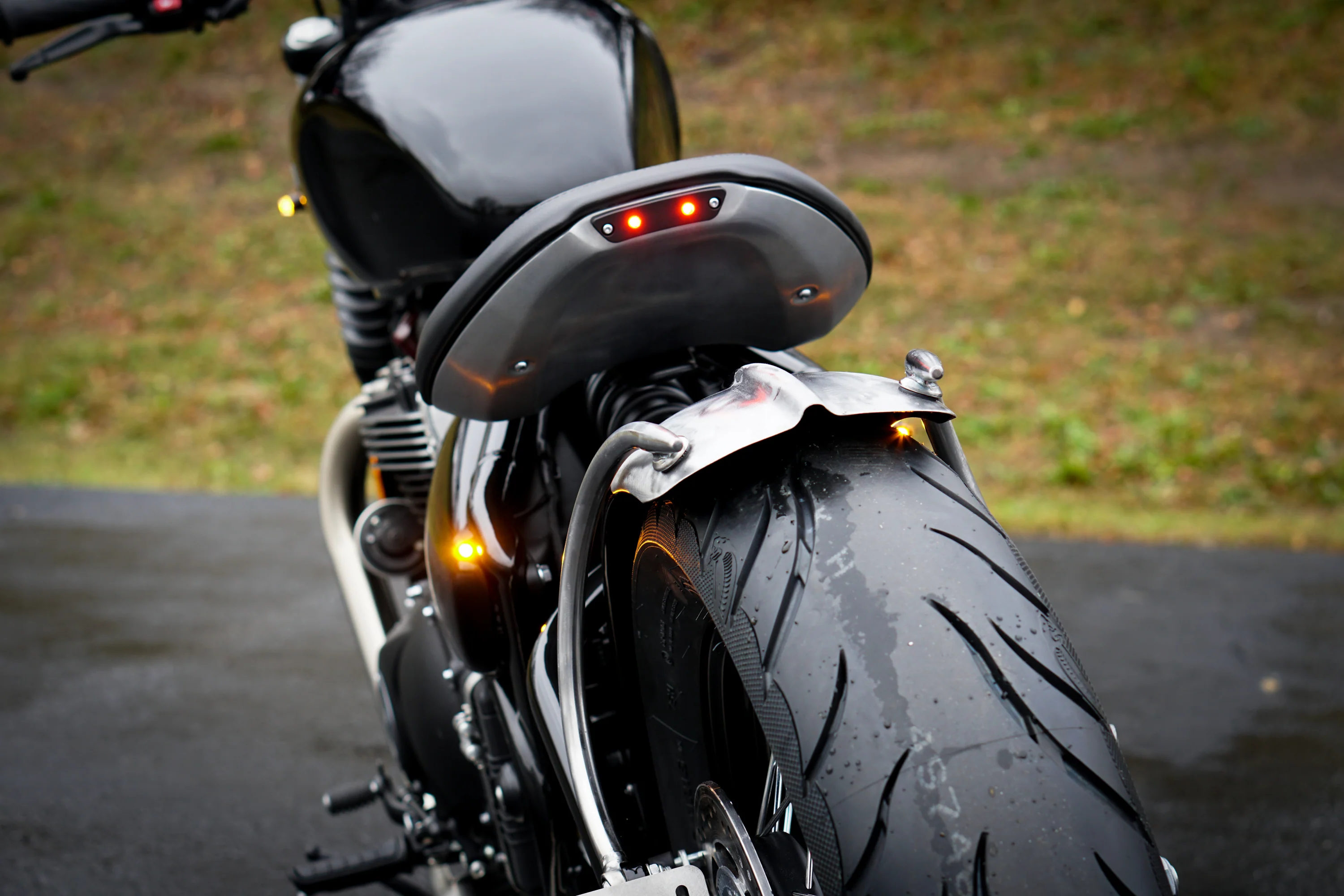 Triumph Bobber Machined Rear Seat Brake Kit - Kellermann Atto Integral LED's - Image 13