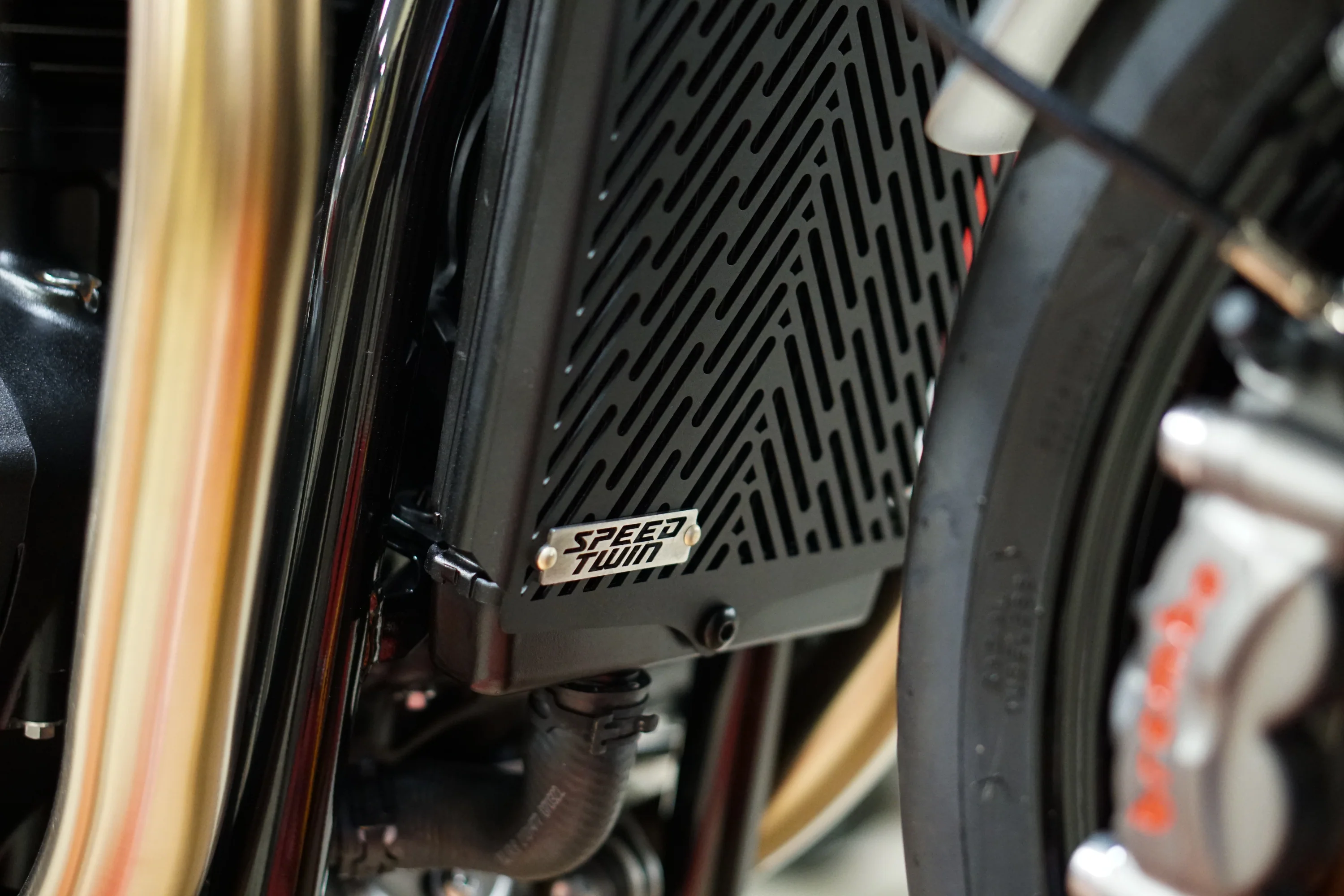 Triumph Radiator Guard - 2016+ Triumph Speed Twin, Thruxton R / 1200, Bonneville T100, T120, Street Twin / Cup / Scrambler - Image 7